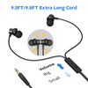 100SEASHELL Wired Headphones Extra Long Cord Earbuds Without Mic Long