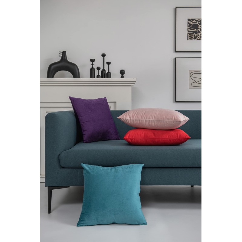 24x24 Throw Pillow Cases Purple: 2 Pack Cozy Soft Velvet