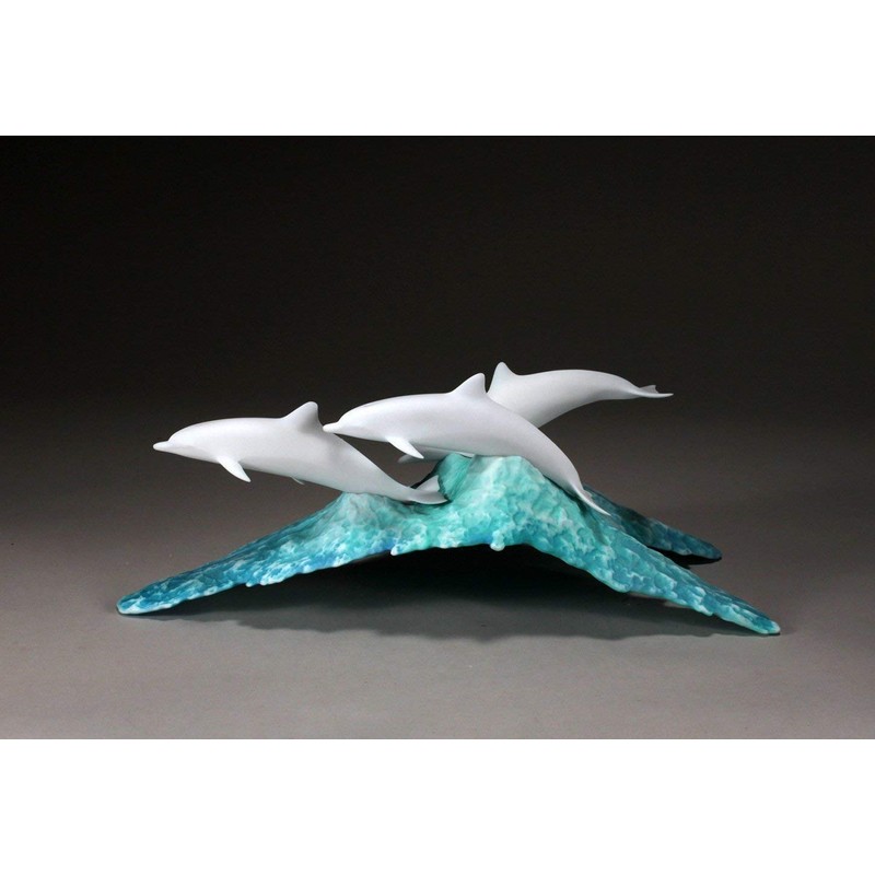 Dolphin Pod Sculpture by John Perry Pellucida on Blue Ocean