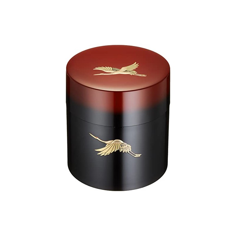 Nakatani Bros 33-4818 Yamanaka Lacquer Tea Bottle Ombre Akei Crane