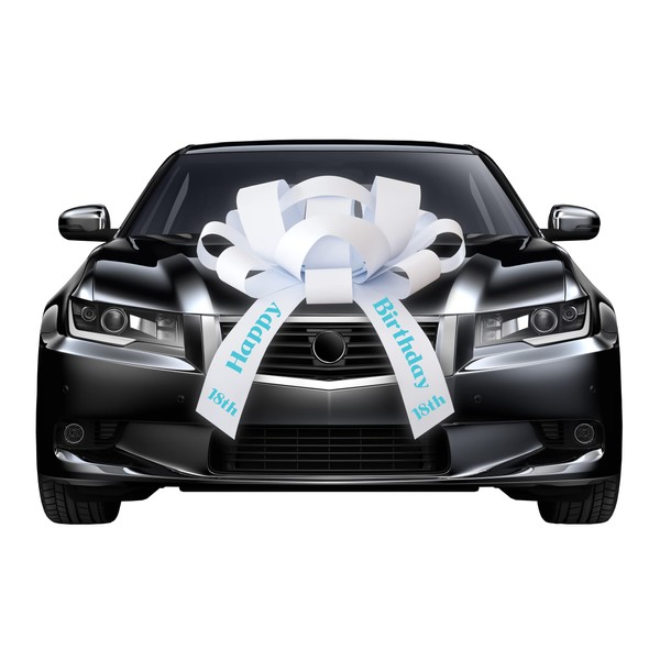 Big Car Bow with Happy 18th Birthday Message, Celebrate Eighteen