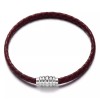 Unbranded Fashionable Trendy Soft Supple Leather Patterned Bracelet Magnetic Closure