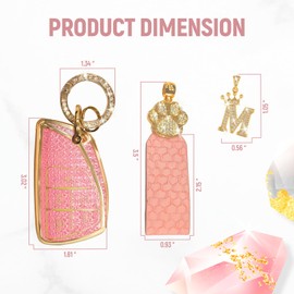 Linsdala Key Fob Cover with Rhinestone Cat Paw Crown Letter Keychain, Car Accessories for Women TPU Shell for 2021-2024 Tahoe, Suburban, Yukon Denali, Silverado, 5 Button Key Protector (M)