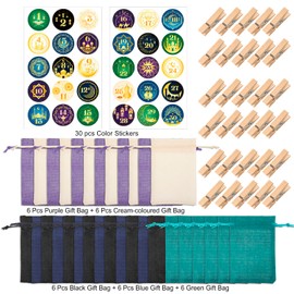 HOWAF Ramadan Calendar to Fill 2025, Ramadan Advent Calendar for Filling Yourself with Advent Calendar Bags, 1-30 Ramazan Calendar Stickers, DIY Ramazan Calendar for Eid Ramadan Mubarak Decoration