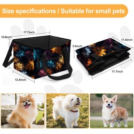 Skymoon Small Dog Car Seat for Small Dogs, Dog Booster Car Seat with Clip-On Safety Leash Adjustable Straps Storage Pockets Puppy Pet Car Seat for Small Dogs Cats (Flower)