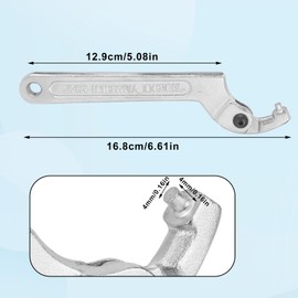 BOXOB Adjustable C-Hook Tensioner Wrench, 19-51 mm Chrome Vanadium Steel Pin Wrench with Round Head for Tightening Lock Nuts, Bearings, Vehicles and Mechanical Devices
