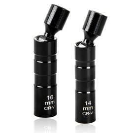 Spark Plug Wrench 14 mm and 16 mm, Universal Magnetic Spark Plug Wrench Set, 2 Pieces 3/8 Inch Socket Disassembly Tool, Spark Plug Connector for Car Repair