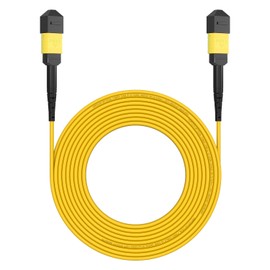 AMPCOM 10m (32ft) MPO to MPO Singlemode Fiber Optic Trunk Cable, 12 Fiber, Type B, LSZH, UPC, Yellow