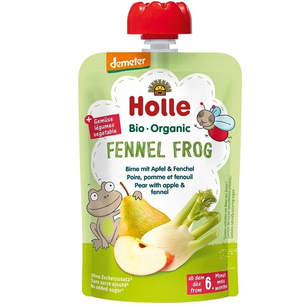 Holle Organic Pouch Fennel Frog - Pear with Apple & Fennel 100g