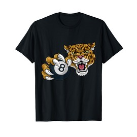 Jaguar Leopard Cheetah Pool Billiards Ball Cartoon Character T-Shirt
