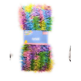 NB Happy Easter Pastel Garland Tinsel Bunny Baskets Pink Lime Green Lavender Yellow Party