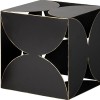 Homeroots 8" Contemporary Black Metal Geo Cube Sculpture