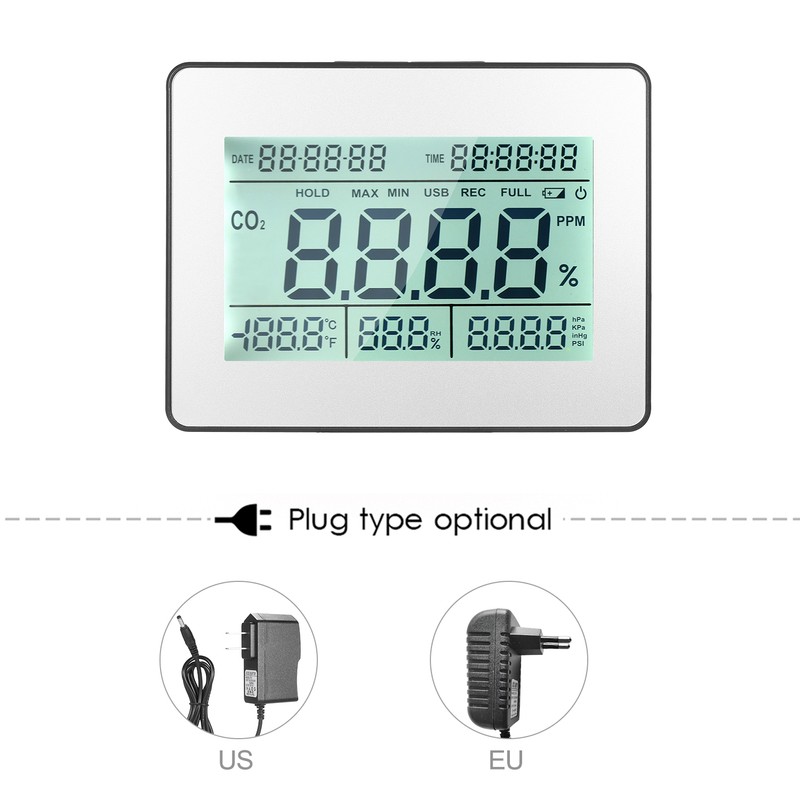 Carbon Dioxide Detector Air Quality Monitor Meter with Data Logging