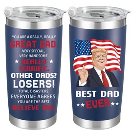 XWLAI Father's Day Papa Gifts from Daughter, Son, Kids - Dad Gifts from Daughter, Son on Fathers Day, Christmas, Birthday, Best Dad Ever Tumbler 20Oz, Stainless Steel Tumbler