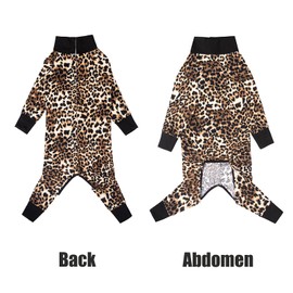 Recovery Suit for Large Medium Dogs After Surgery, Soft Breathable Anti Licking Dog Onesie E-Collar & Cone Alternative, Pet Bodysuit for Preventing Hair Loss Full Cover Wound(5XL, Leopard Print)