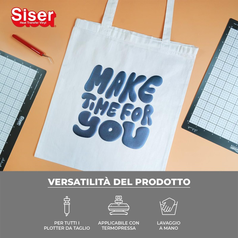 Siser Easy Puff Metallic - Vinile Termotrasferibile Dusk Blue 30x50