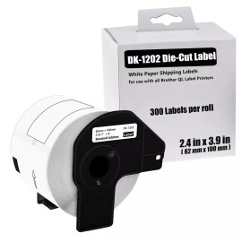 GREENCYCLE 8Rolls 2-3/7"x4" Permananet Frame Shipping Label DK-1202 For Brother QL Printer