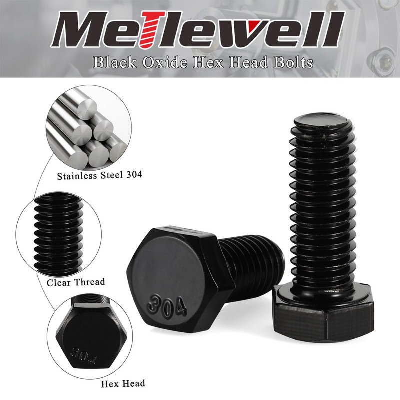 1/4-20 x 1/2“ Hex Head Bolts, Fully Threaded, Stainless Steel
