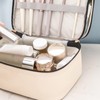 Double Layer Makeup Bag Waterproof, Spacious Alloy Zippers Durable Handle