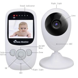 EMEBAY - Digital Wireless Baby Monitor with 2.4" LCD Display,Two-Way Audio,Night Vision, Temperature Sensor,Lullabies (2.4” LCD Video Baby Monitor)