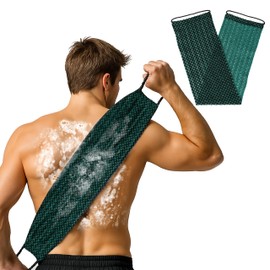 Yiclick Dual-Sided Exfoliating Body Back Scrubbers Exfoliator,Exfoliating Back Cloth Towel, Bath Loofah Back Scrubber Sponge WashCloths for Shower, Back Washer Length up to 43 inches