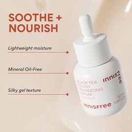 innisfree Youth Enhancing Serum with Black Tea Hyaluronic Acid Face Treatment, 1.01 Fl Oz (Pack of 1)                                                 