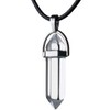Collar para Hombre │ Piedra Negra con Correa de Cuero