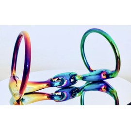 Rainbow Stainless Steel Jointed Egg Butt Snaffle Horse Bit Multi-Colour (4.00)