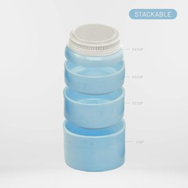 Mason Jar Ceramic Measuring Cups - Stackable Measuring Cups - Measuring Cup Set as Kitchen Gifts - Rustic Measurement Cup for Kitchen Accessories & Decor - A Perfect Holiday Gift Set (Blue, 4 Pc Set)