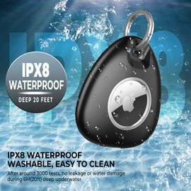 Hertekdo Funda para Airtag, 2PC Impermeable Funda para Airtag, Airtag Accesorios Funda Protectora de Silicona Antipérdida para AirTags, Llavero Airtag Ideal para Niño, Mascota, Natación, Buceo