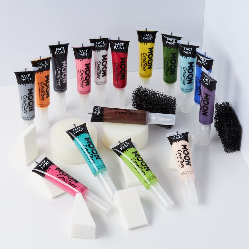 Moon Creations Face & Body Paint with Brush Applicator -
