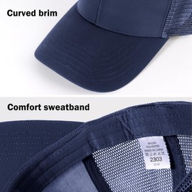 Eoslya Outdoor Sports Baseball Cap - Quick-Dry Mesh Sun Hat Adjustable Waterproof Breathable Lightweight Summer Cap for Camping Cycling Hiking DarkBlue