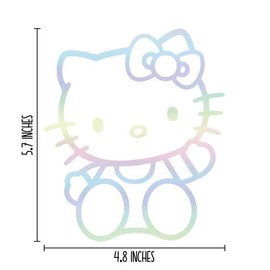 Cute Kitty Kat Holographic Silver Decal for Cars Laptop Skateboard Glass Display