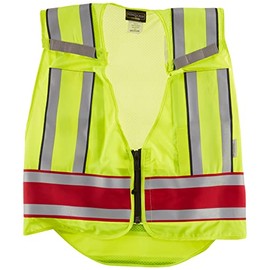 Flying Cross Hi Vis Reflective Safety Vest for Men and Women Unisex, Water Resistant, Lightweight, Neon High Visibility, for Law Enforcement, Public Safety Officer Gear, Class 2, Red, XL