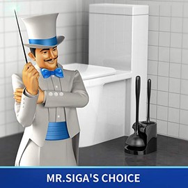 MR.SIGA Combo de desatascador y escobilla para la Limpieza del Inodoro, Negro, 2 Juegos