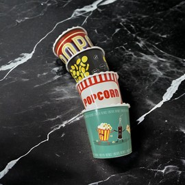 ONONEXPRESS Modern Style Reusable Plastic Popcorn Box/Popcorn Containers/Popcorn Bowls Set for Movie Theater Night - (BPA Free - 4 Pack - 75 oz) (Popcorn Mix B)