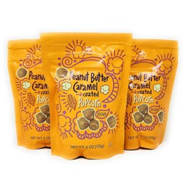 Peanut Butter Caramel Coated Popcorn Net Wt. 6 Oz (170g) - Pack of 3