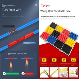 Wirefy Heat Shrink Tube Set, Insulating Tubing, Heat Shrink Tube, Waterproof, Red, Black, White, Blue, Yellow, 1.5-10 mm Assortment, 580 Pieces