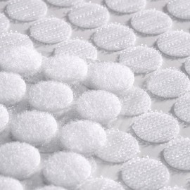 1000 Pcs | 500 Pairs | 0.59inch Diameter | 100% Nylon | Hook and Loop Fastener Self Adhesive Strong Round Circle Sticky Sticker Dots for Arts and Crafts School Classroom Home and Office Use, White