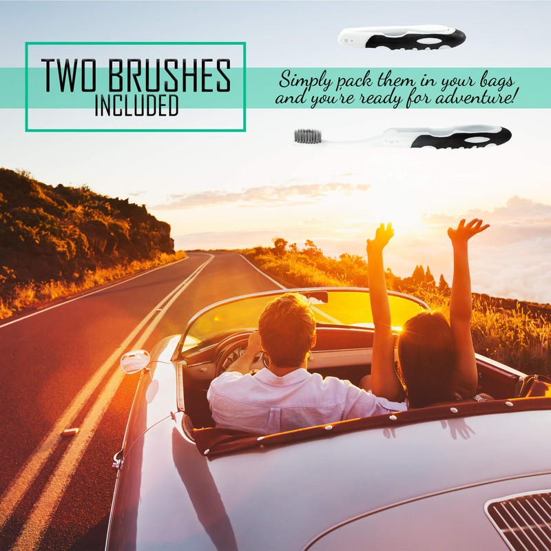 Lingito Travel Charcoal Toothbrush, On The Go Folding Feature, Soft