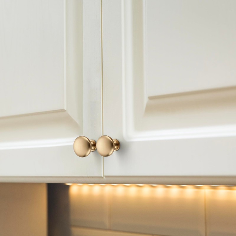 JOY DECOR 25 Pack Champagne Bronze Cabinet Knobs 1-1/6 Inch