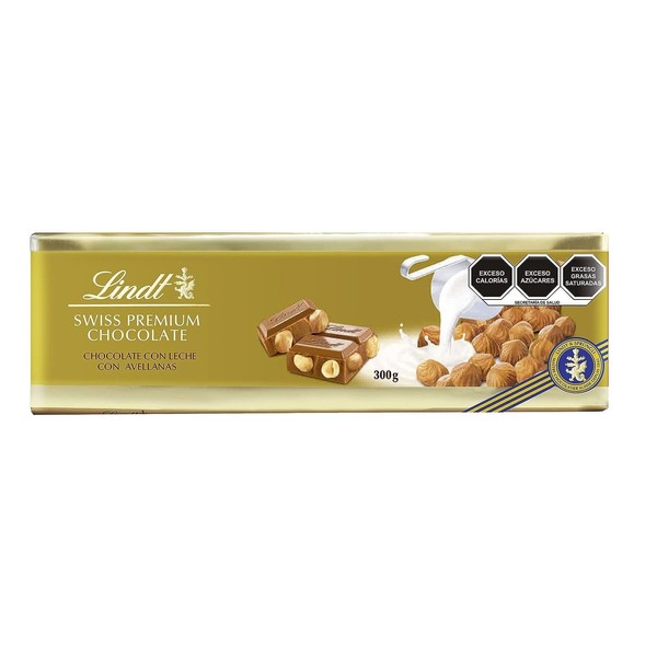 Lindt Swiss Classic Gold Bar Chocolate con Leche y Avellanas 300g