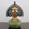 LXHCYOU Small Tiffany Lamp Mushroom Table Lamp, Mini Stained Glass