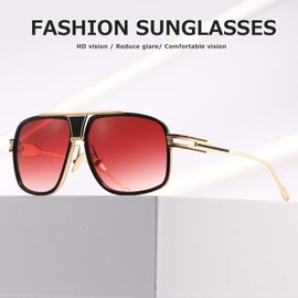 AEVOGUE Sunglasses For Men Goggle Alloy Big Frame Metal Punk Style Shield AE0336