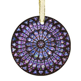 Notre Dame Stained Glass Window Ornament Beautiful Catholic Suncatcher for Kitchen Windows Décor for Home & Sunlit Spaces