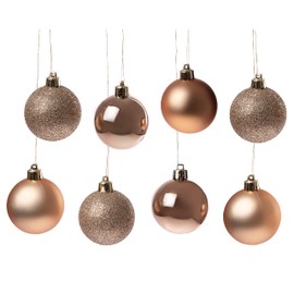 Christmas Tree Decoration 24 Pack 60mm Shatterproof Baubles - Rose Gold