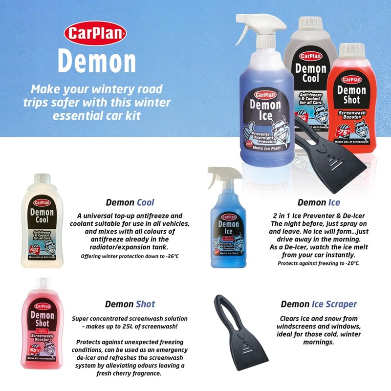 CarPlan Demon Chill - Winter Gift Pack Screenwash Booster De-Icer