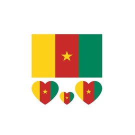 ZPDNURZL 10 Sheets Cameroon Flag Tattoos Stickers 40 Pcs Waterproof Sweat Sports National Flag Removable Fake Tattoos