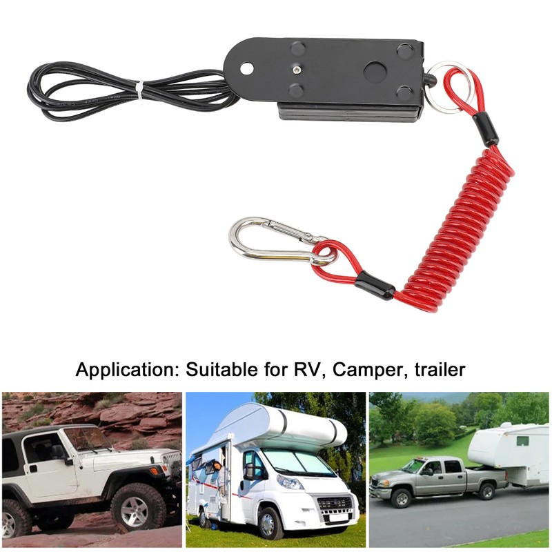 Trailer Breakaway Switch with 4ft Coiled Cable Safer Towing High