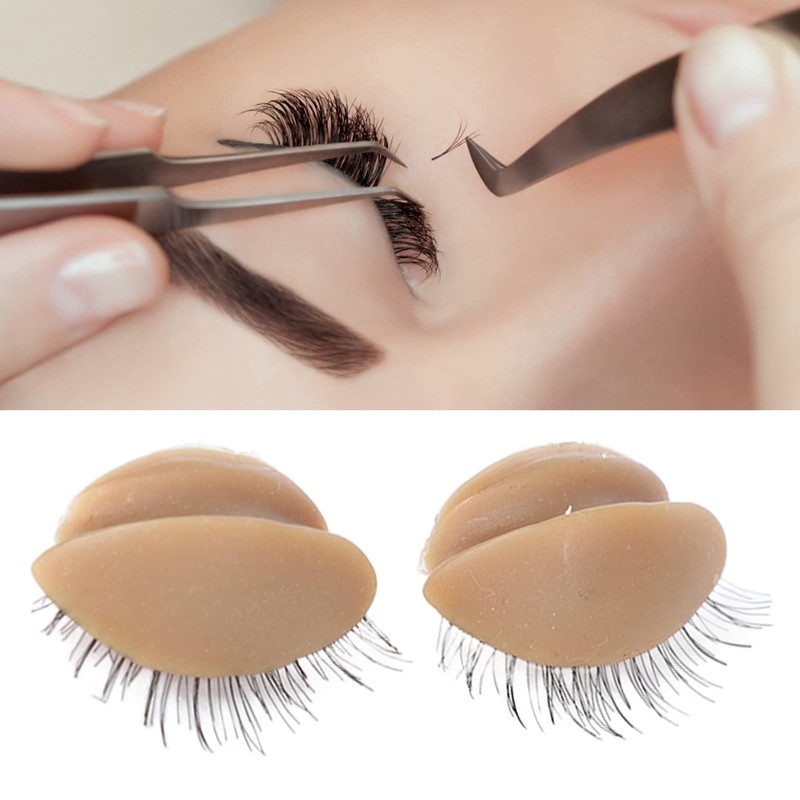 Mannequin Head Eyelids, 3 Pairs Replacement Realistic Eyelashes Extension Training